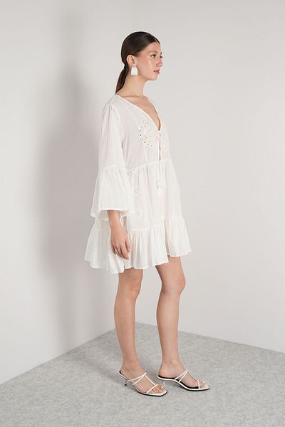 NAVAJO White Dress – 100% Cotton – Standard Size (36-44)
