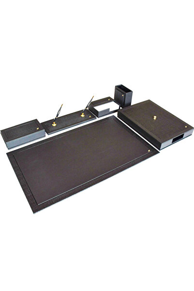 Tabac Desk Mat Set Leather and Knitted Woven 740