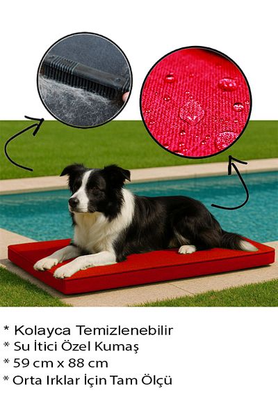 linapetshop Waterproof Outdoor Medium Dog Bed with Zipper 59X88
