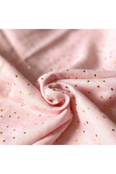 Zezig Gold Baskılı %100 Pamuk Müslin Kumaş