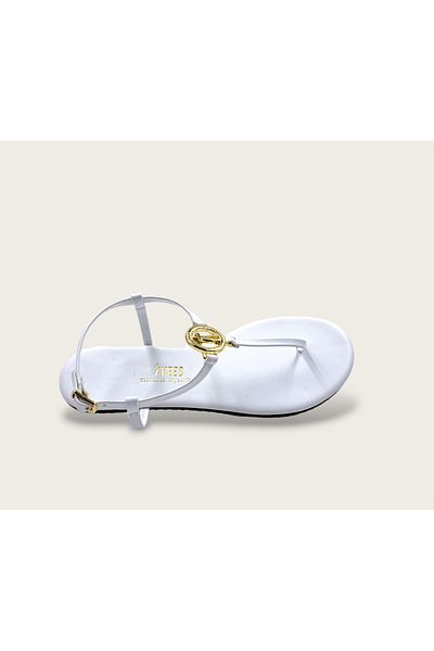 Tkees White Women's Flip Flops Sandals with Buckle