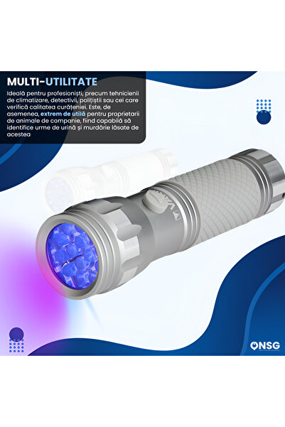 Varta Led Light Uv Flashlight, Precise Trace Detection, Advanced Uv Technology, Durable Aluminum