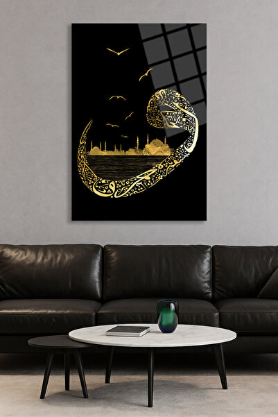 Glass Decoratıon Γυάλινος πίνακας Vav Istanbul Silhouette