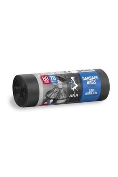Venus Dsh Black Hdpe Garbage Bag 60 L, 20 Pcs (Sp) - 037186