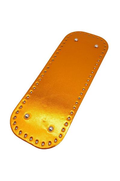 Nusrat Bilişim Geantă dreptunghiulară din piele lacuită strălucitoare 32x12 cm - culoare portocalie, bază metalică argintie