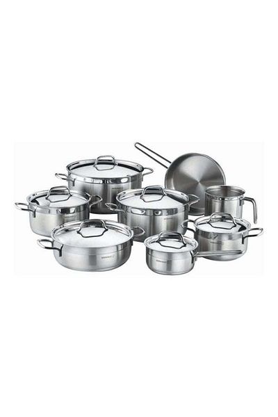 KORKMAZ Cooking Tools Set Alfa Grande 14-Piece Silver