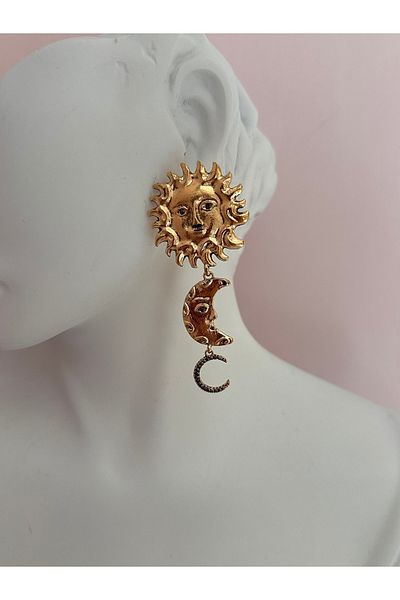YENGEÇ Sun Moon Earrings