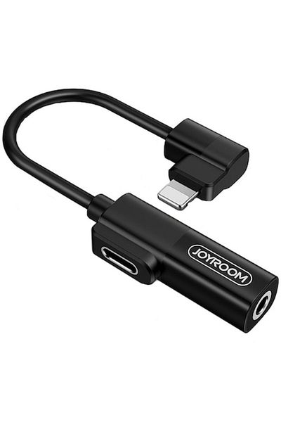 Joyroom Convertor 2in1 Joyroom, tip Lightning - Audio Jack, incarcare tip Lightning