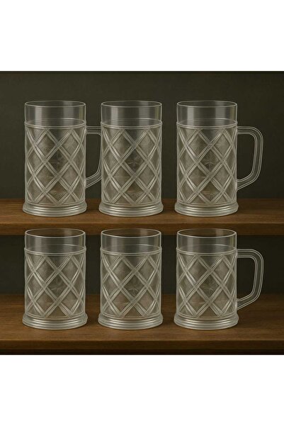 QuickStoq 6 Adet Polikarbon Kırılmaz Bardak 500 ml, Ayran Bardağı, Bira Barda...