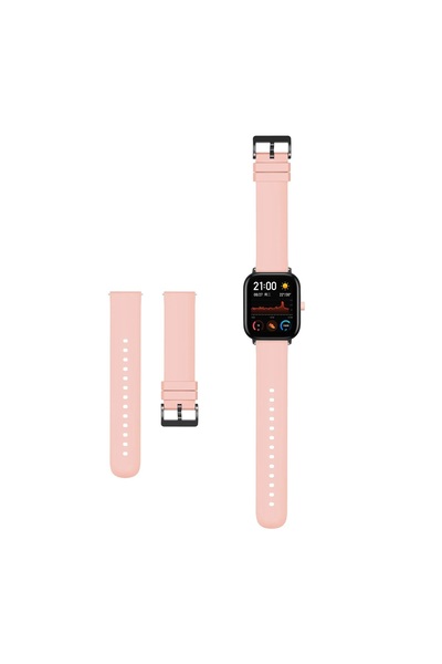 Dmay Amazfit Gts 2e / Amazfit Gts 3 / Amazfit Gts 4 Mini Uyumlu Tokalı Silikon Kordon 20MM