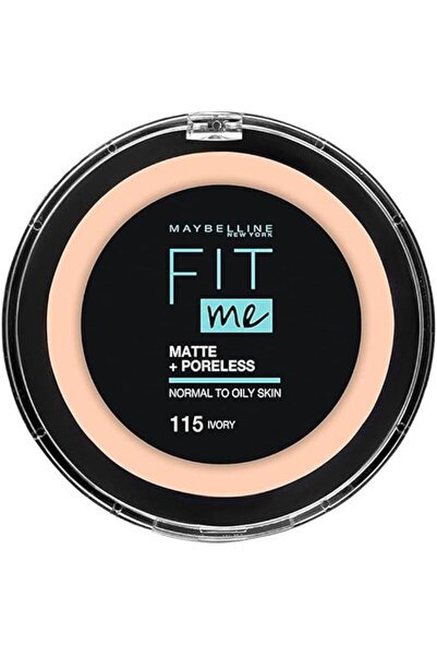 Maybelline New York بودرة الوجه فيت مي مات آند بورليس، 115 عاجي، 12 غرام