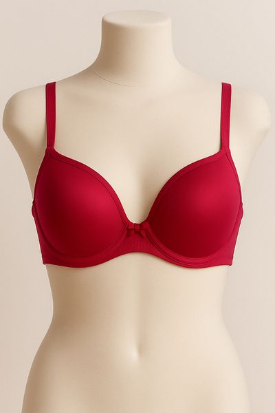 LİBELLA İÇ GİYİM Comfortable Basic Underwire Bra – Red Color - Supported Bra - Padded Bra - Red