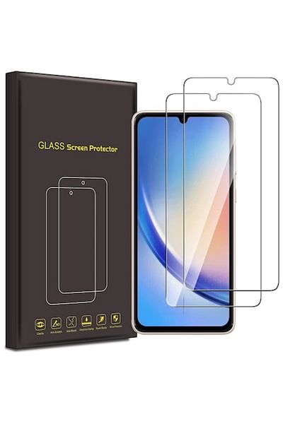 OEM Set of 2X Screen Protector for Samsung Galaxy A26 / A16, Black Edges, Tempered Glass