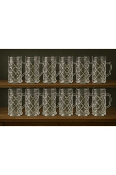 QuickStoq 12 Adet Polikarbon Kırılmaz Bardak 500 ml, Ayran Bardağı, Bira Bard...