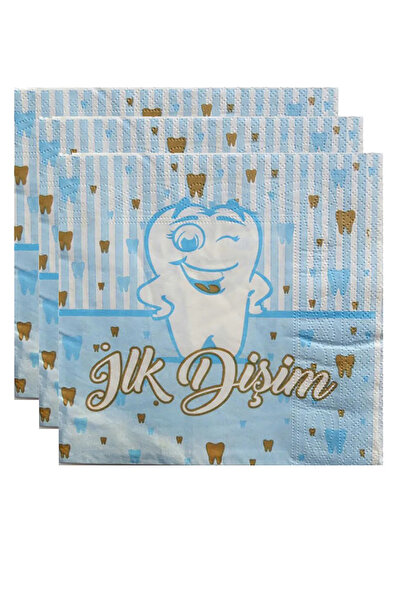 FOKUL İlk Dişim Yazılı Dişim Çıktı Konsepti Diş Buğdayı Partisi 20 Adet Mavi ...