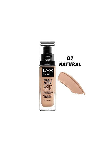 NYX Professional Makeup Foundation - Unstoppable, Unstoppable, Full Coverage Foundation 07 Natural 30