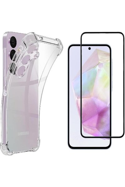 OEM Set Husa Pentru Samsung Galaxy A16 5g Si Folie Ecran, Silicon Antishock, Transparent, Bzstore