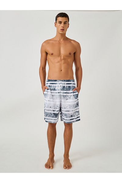 Styli Striped Regular Fit Swim Shorts with Drawcord