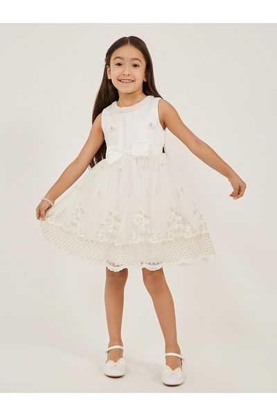 Styli Embroidered Lace Detail Sleeveless Dress