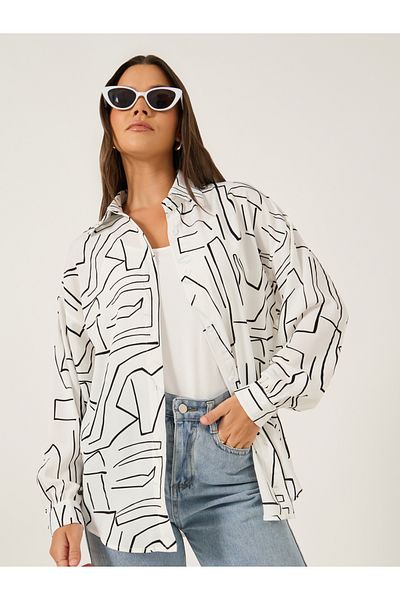 Styli Printed Spread Collar Regular Fit Shirt