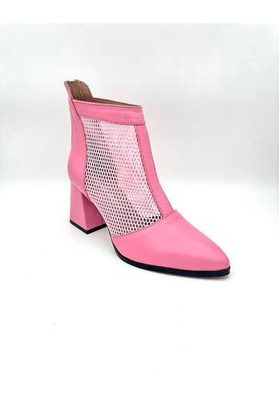 Mariolucci Women's Summer Boots (Mesh) Genuine Pink Leather