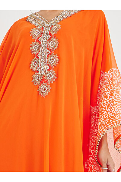 Maxim Creation By Styli Printed Georgette Kaftan with Handwork Detail