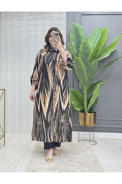 GK Σετ τουνίκ από λινό κρεπ ύφασμα Plus Size
