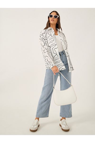 Styli Printed Spread Collar Regular Fit Shirt