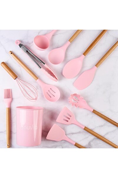 Onuvio 12-piece kitchen utensil set, Food-grade Silicone, Heat-resistant, Non-stick, Onuvio™ - Pink