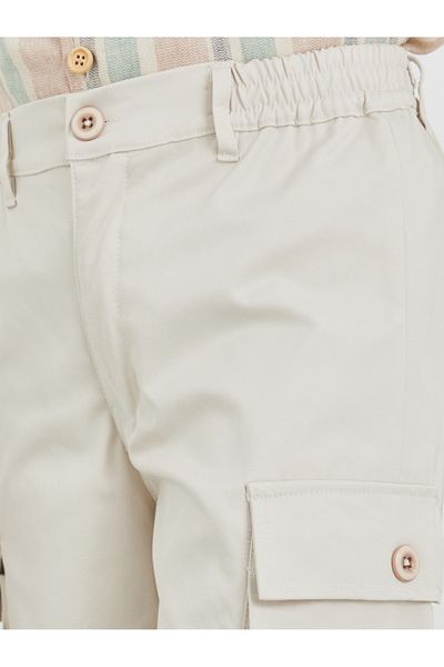 Styli Boys Solid Flat Front Shorts with Cargo Pockets