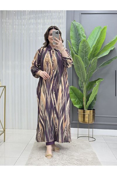 GK Σετ τουνίκ από λινό κρεπ ύφασμα Plus Size