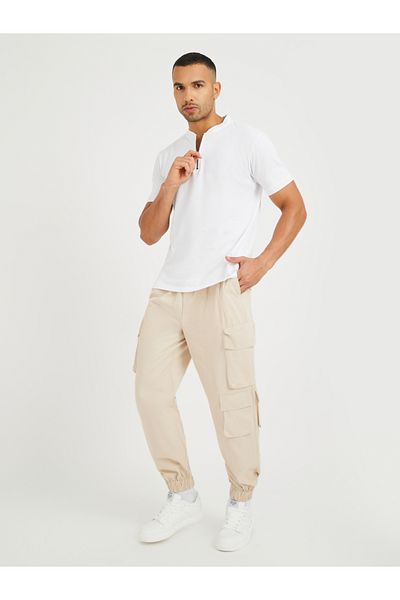 Styli Half Zipped Regular Fit Polo T-Shirt