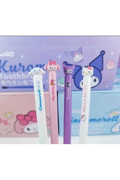 BALCI HEDİYELİK Sanrio Kuromi Cute Toothbrush, Soft Bristles for Gum, with Storage Box, Travel,