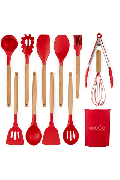 Onuvio 12-piece kitchen utensil set, Food-grade Silicone, Heat-resistant, Non-stick, Onuvio™ - Red