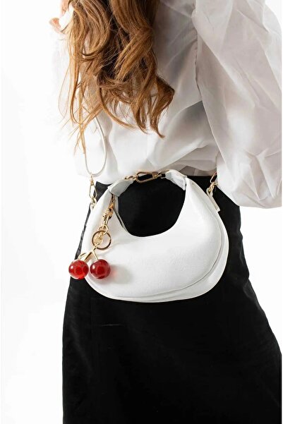 grand coco Жіноча біла сумка через плече з підвіскою