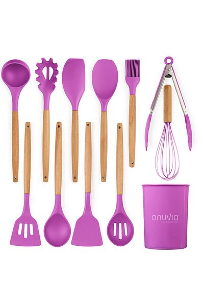 Onuvio 12-piece kitchen utensil set, Food-grade Silicone, Heat-resistant, Non-stick, Onuvio™ - Purple