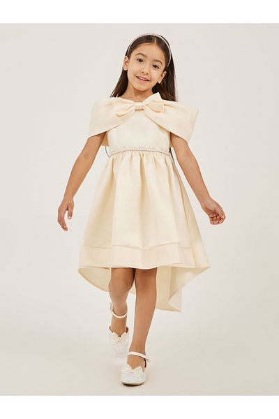 Styli Embellished Bow Detail High Low Dress
