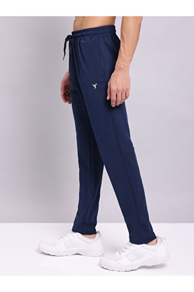 Technosport By Styli Men Blue Solid 4-Way Stretch Track Pants