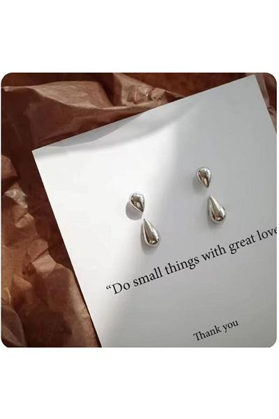 HISCOSMETIC Women's Silver - Silver Water Drop Elegant Earrings
