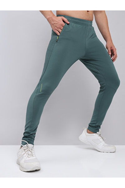 Technosport By Styli Men Green Solid Elasticated Waistband Track Pants