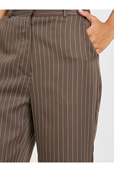 Styli Striped Flat Front Tapered Fit Pants