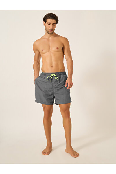 Styli Solid Regular Swim Shorts with Contrast Drawstring