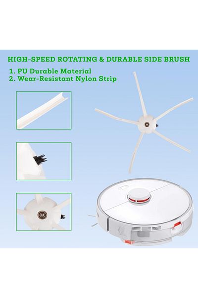 Roborock Q7 Max Robot Vacuum Cleaner Compatible Side Brush Spare Parts Set 2 Pieces