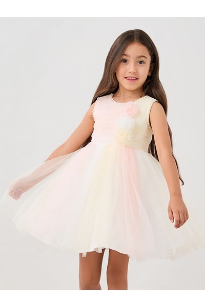 Styli Embellished Pleated Sleeveless Dress