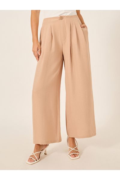 Styli Crinkled Pleated Wide Leg Pants