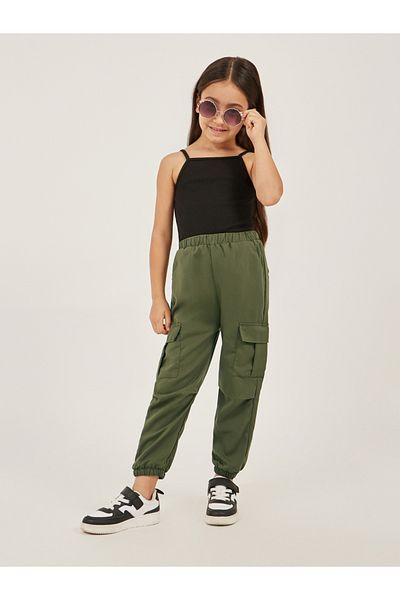 Styli Solid Elasticated Waistband Cargo Pants