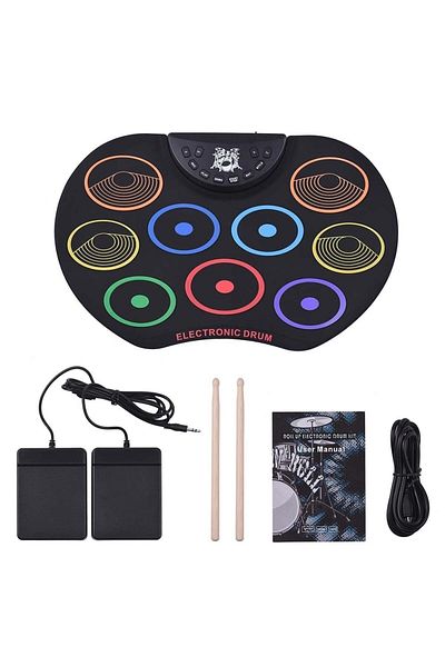 FOXMAG24 Digital Electronic Silicone Drums with Foot Pedals, USB 9