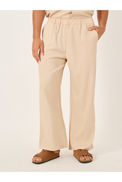 Take Two By Styli Solid Elastic Waistband Wide Leg Trousers