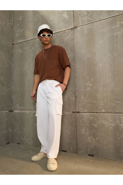 Sassafras By Styli Mid Rise Regular Fit Pants with Side Pockets