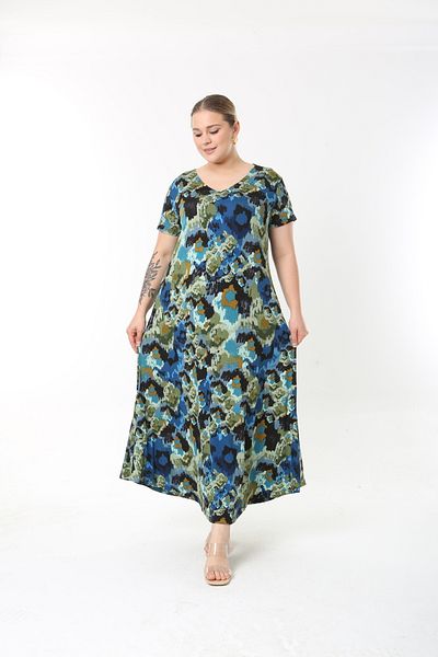 XL Modam XLMODAM ΓΥΝΑΙΚΕΙΟ ΠΟΛΥΧΡΩΜΑΤΙΚΟ ΦΟΡΕΜΑ Lycra PLUS SIZE